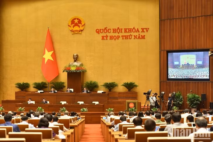 Quang cảnh phiên họp của Quốc hội chiều 22/6. (Ảnh: ĐĂNG KHOA)