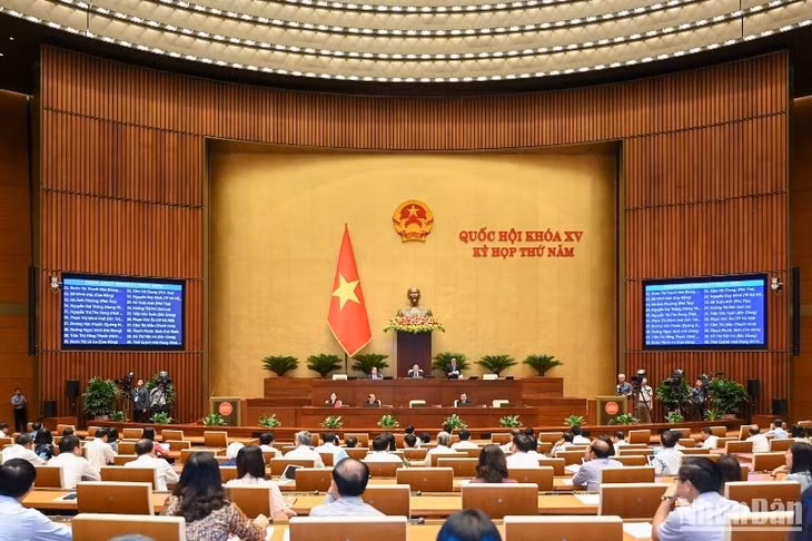 Quang cảnh phiên họp của Quốc hội ngày 19/6/2023. (Ảnh: DUY LINH)