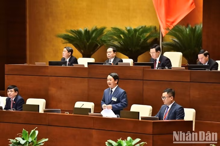 Bộ trưởng, Chủ nhiệm Ủy ban Dân tộc Hầu A Lềnh trả lời chất vấn của các đại biểu Quốc hội. (Ảnh: ĐĂNG KHOA)