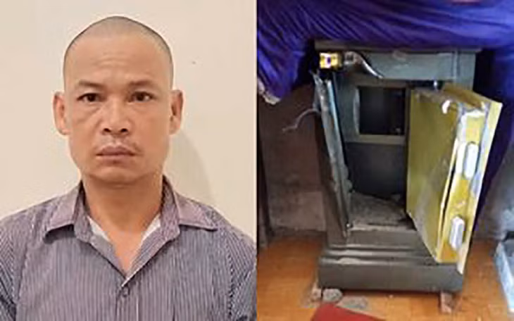 Hà Văn Hợi và hiện trường vụ trộm.