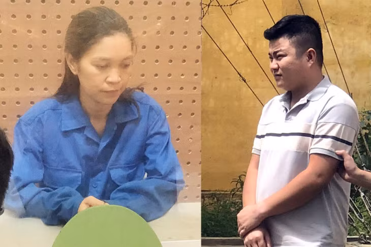 Đối tượng Trần Thị Lành và Bùi Văn Sơn tại Cơ quan điều tra.