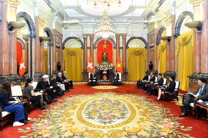Quang cảnh buổi tiếp. Ảnh: ĐĂNG KHOA