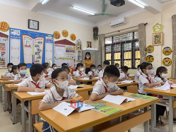 Một tiết học của học sinh Trường Tiểu học Kim Đồng (phường Cửa Ông, TP Cẩm Phả).