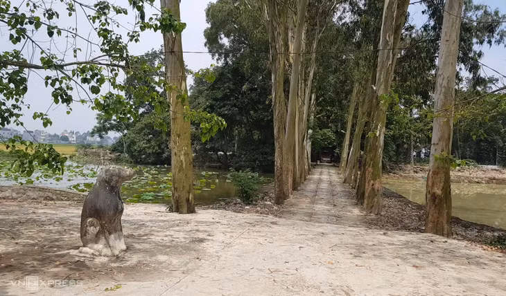 Con đường dẫn từ thành ngoại vào trong vốn được lát đá tảng nguyên khối hình vuông, nhưng hiện nhiều viên bị xô lệch hoặc mất mát.