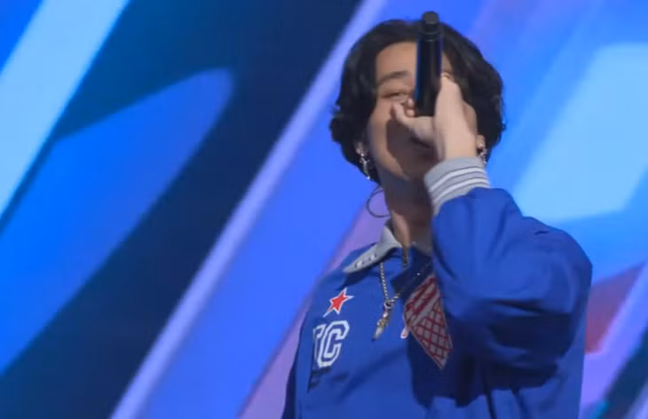 Rapper Dubbie có câu rap gây phản ứng tại Rap Việt - Ảnh: Chụp màn hình