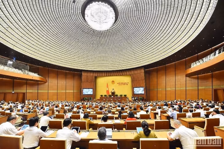 Quang cảnh phiên họp của Quốc hội ngày 7/6/2023. (Ảnh: THỦY NGUYÊN)