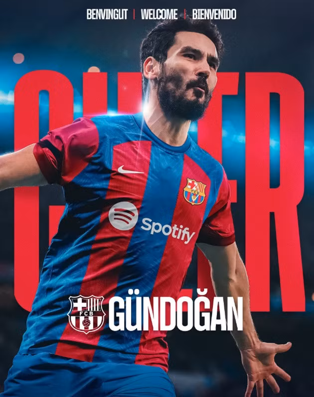 Ilkay Gundogan chính thức gia nhập Barcelona.