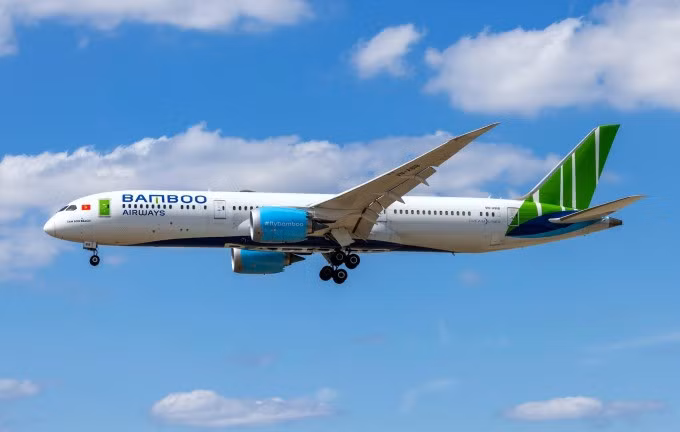Một tàu bay thân rộng Boeing B787 của Bamboo Airways. Ảnh: BAV