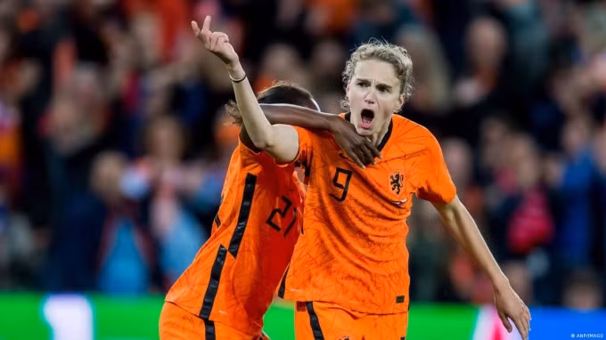Tuyển nữ Hà Lan mất chân sút số một Vivianne Miedema (số 9) ở World Cup 2023 vì chấn thương dây chằng đầu gối. Ảnh: IMAGO