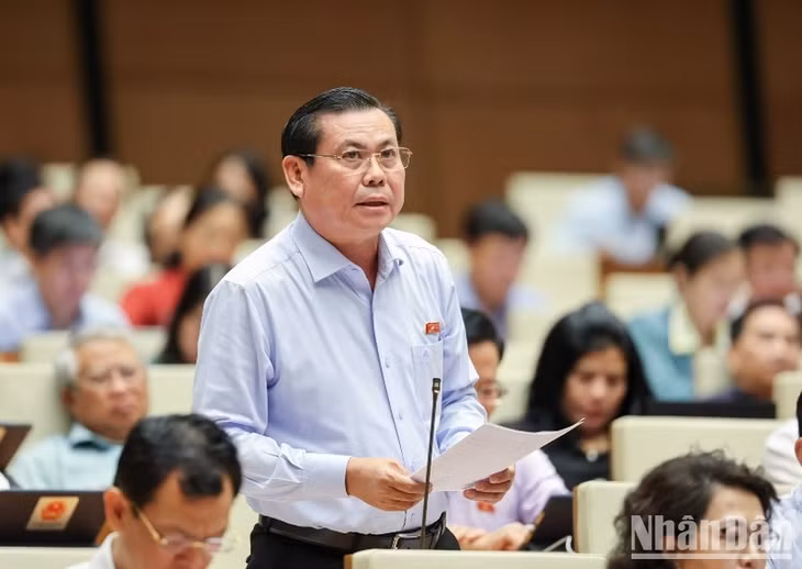 Đại biểu Đặng Văn Lẫm (Thành phố Hồ Chí Minh) phát biểu tại phiên họp. (Ảnh: DUY LINH)