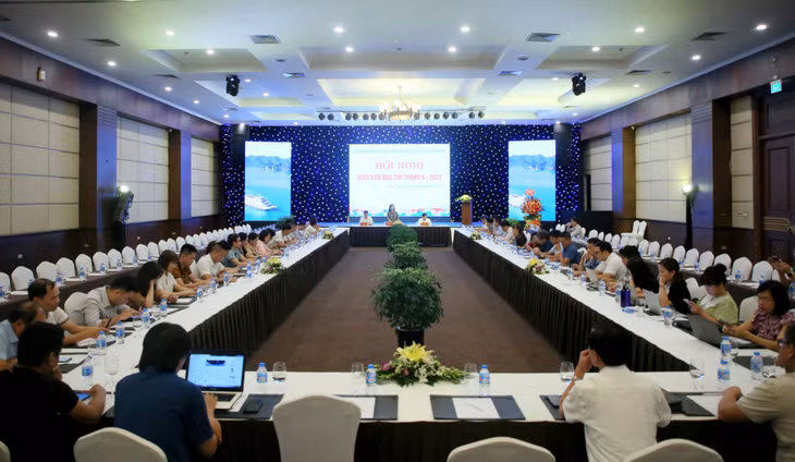 Quang cảnh hội nghị giao ban báo chí tháng 6/2023.