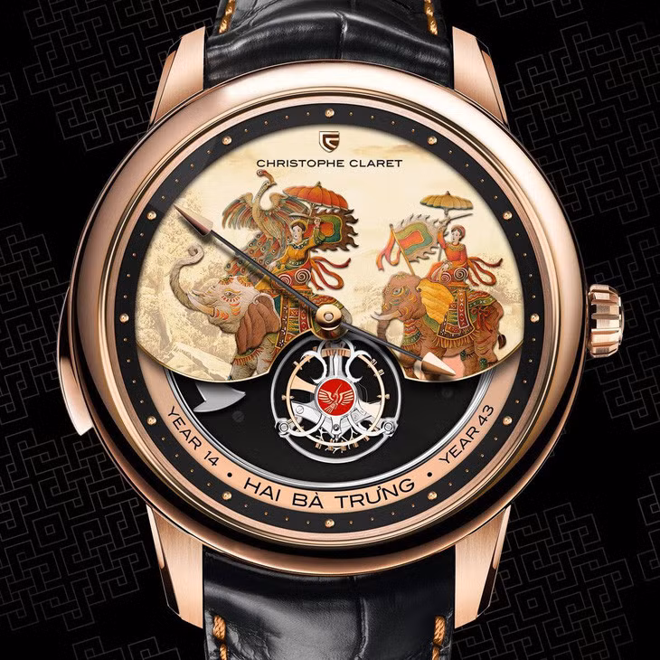 Mẫu đồng hồ Hai Bà Trưng trong bộ sưu tập độc bản Legend của công ty đồng hồ Thụy Sĩ Christophe Claret - Ảnh: Linkedin công ty