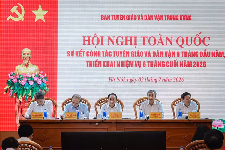 Hội nghị toàn quốc sơ kết công tác tuyên giáo và dân vận 6 tháng đầu năm, triển khai nhiệm vụ 6 tháng cuối năm 2026. (Ảnh: BẢO LONG)