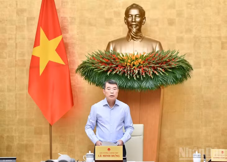 Thủ tướng Chính phủ Lê Minh Hưng chủ trì Phiên họp Chính phủ chuyên đề về xây dựng pháp luật tháng 8/2026. (Ảnh: THANH GIANG)