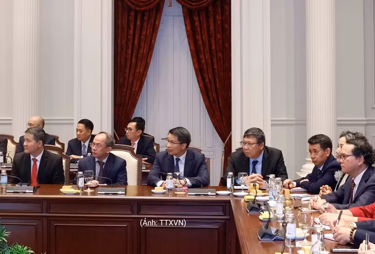 Các đại biểu tham dự buổi làm việc. (Ảnh: Thống Nhất/TTXVN)
