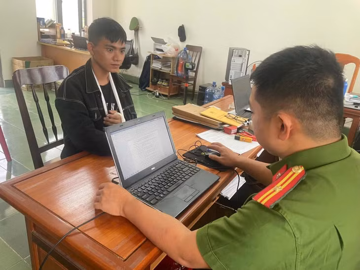 Đối tượng Đại tại cơ quan Công an.