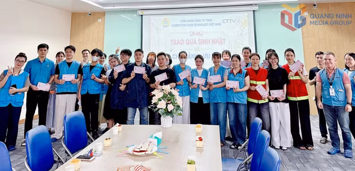 Công đoàn Công ty TNHH Competition Team Technology Việt Nam (KCN Đông Mai) phối hợp với chuyên môn tổ chức sinh nhật, tạo không khí vui tươi, gắn kết cho đoàn viên, người lao động (tháng 5/2026).