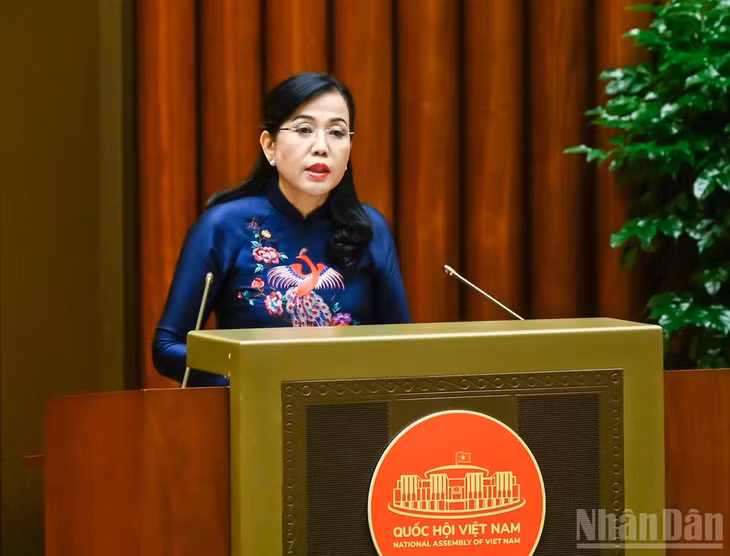 Chủ nhiệm Ủy ban Khoa học, Công nghệ và Môi trường Nguyễn Thanh Hải báo cáo tóm tắt thẩm tra về dự án Luật. (Ảnh: DUY LINH)