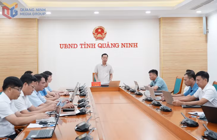 Đồng chí Lê Văn Ánh, Phó Chủ tịch UBND tỉnh, phát biểu tại cuộc họp.
