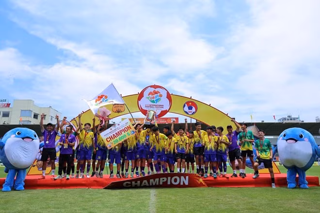 U14 Hà Nội vô địch Festival bóng đá quốc tế U14 Gia Lai 2026. Ảnh: Hoàng Tùng