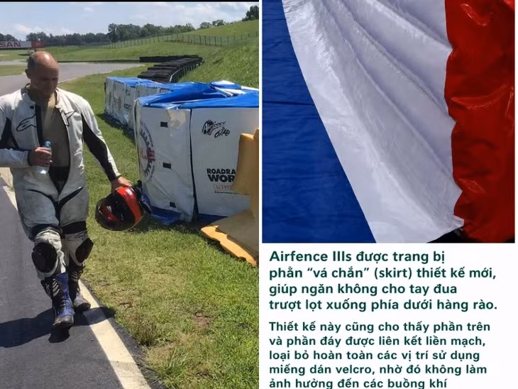 Có nhiều cách hạn chế tay đua lọt xuống rãnh phao hơi - Ảnh: IMPACTBARRIER