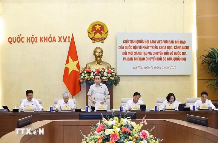Chủ tịch Quốc hội Trần Thanh Mẫn: Chuyển đổi số thực chất, nâng cao hiệu quả hoạt động của Quốc hội - Ảnh: TTXVN