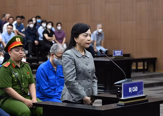 Cựu Bộ trưởng Bộ Y tế Nguyễn Thị Kim Tiến tại phiên tòa. Ảnh: Việt Hưng