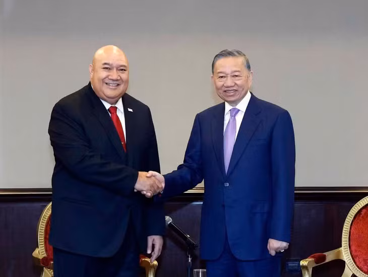 Tổng Bí thư, Chủ tịch nước Tô Lâm tiếp ông Saia Ma’u Piukala, Giám đốc khu vực Tây Thái Bình Dương của Tổ chức Y tế thế giới (WHO).