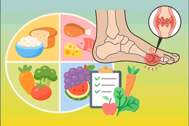 Xây dựng chế độ ăn hợp lý là yếu tố quan trọng giúp kiểm soát axit uric trong máu. Ảnh: Như Hạ