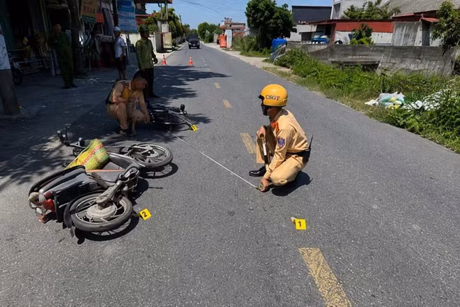 Hiện trường vụ tai nạn. Ảnh: Ban ATGT Hải Phòng