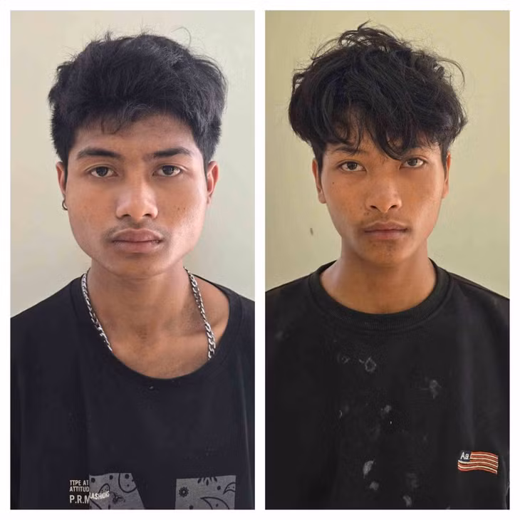 Hai đối tượng K’Linh và K’Tính bị bắt giữ để điều tra về hành vi trộm cắp xe máy. Ảnh: Công an cung cấp