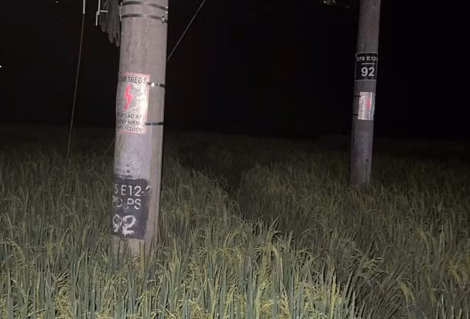 Cột điện đường dây 35kV - nơi xảy ra sự việc đã được lắp đặt biển cảnh báo “Cấm trèo". Ảnh: PC Lào Cai