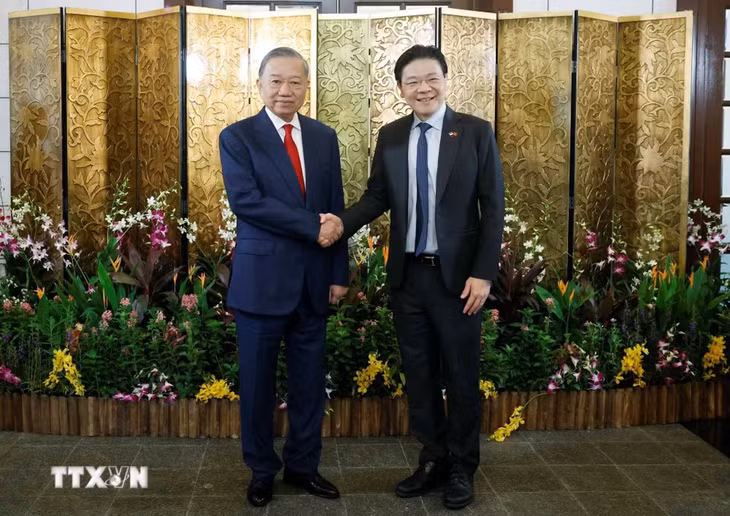 Tổng Bí thư, Chủ tịch nước Tô Lâm hội đàm với Thủ tướng Singapore Lawrence Wong - Ảnh: TTXVN