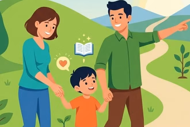 Cách nuôi dạy của cha mẹ ảnh hưởng đến sự trưởng thành của trẻ. Đồ họa: Thiện Nhân