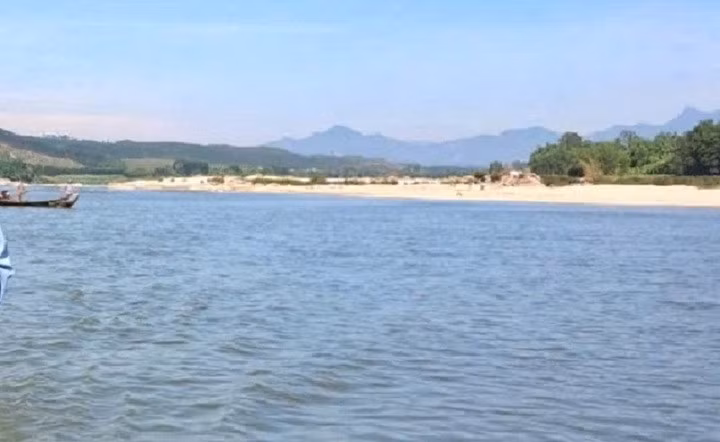 Sông Trà Khúc nơi xảy ra vụ đuối nước thương tâm. (Ảnh: Q.N)