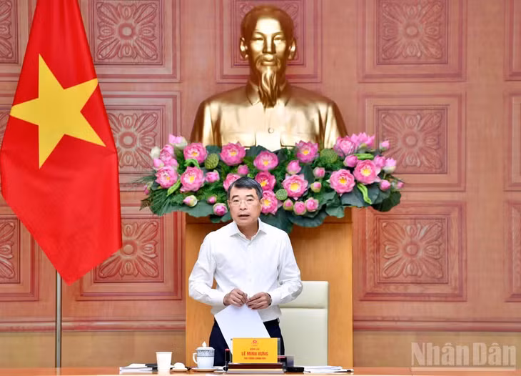 Thủ tướng Chính phủ Lê Minh Hưng chủ trì cuộc làm việc với Bộ Ngoại giao. (Ảnh: Thanh Giang)