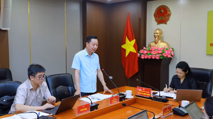 Đồng chí Lê Văn Ánh, Phó Chủ tịch UBND tỉnh phát biểu ý kiến tại cuộc họp.