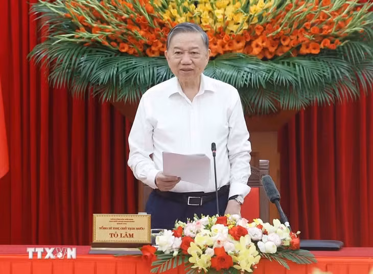 Tổng Bí thư, Chủ tịch nước Tô Lâm, Trưởng Ban Chỉ đạo phát biểu - Ảnh: TTXVN