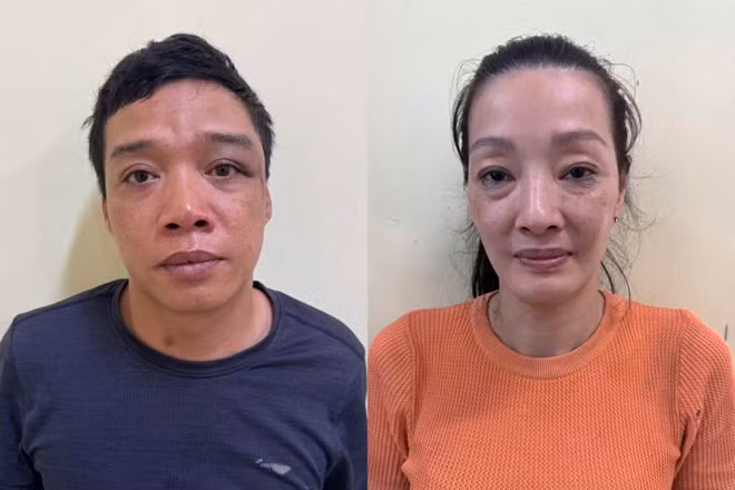 Đối tượng Trần Quốc Dũng và Đào Thanh Hương. Ảnh: Công an Hà Nội