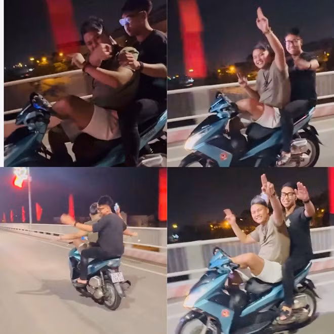 Hình ảnh vi phạm trật tự, an toàn giao thông đăng tải trên TikTok Ảnh: Công an Lào Cai