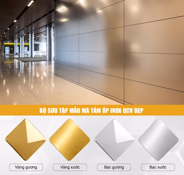 Bộ sưu tập mẫu mã tấm ốp inox QCV đẹp