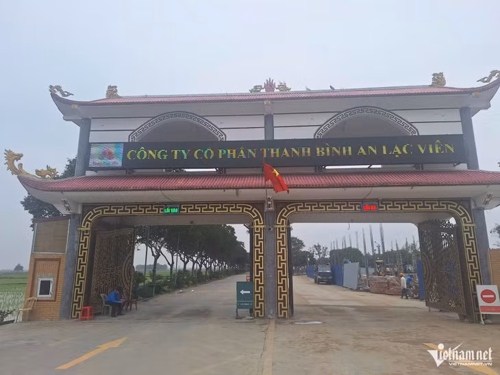 Công ty Cổ phần Thanh Bình An Lạc Viên nơi xảy ra sự việc. Ảnh: Bảo Khánh