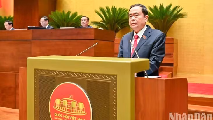 Chủ tịch Quốc hội Trần Thanh Mẫn phát biểu khai mạc Kỳ họp.(Ảnh: DUY LINH-BÙI GIANG)