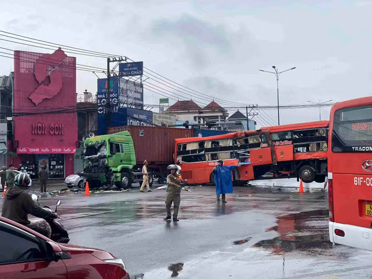 Hiện trường vụ tai nạn. Ảnh: Đình Trọng