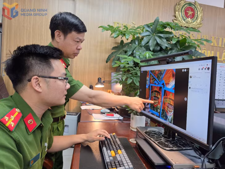 Cán bộ phòng Cảnh sát kinh tế (Công an tỉnh) phát hiện những bất thường trên các fanpage chạy quảng cáo bán thuốc bảo vệ thực vật BIOGLY88.8SP .