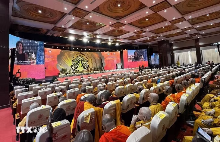 Quang cảnh lễ bế mạc Đại lễ Phật đản Liên hợp quốc lần thứ 20-Vesak 2025. (Ảnh: Thanh Vũ/TTXVN)