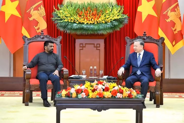 Tổng Bí thư Tô Lâm tiếp Tổng thống Sri Lanka Anura Kumara Dissanayaka. (Ảnh: ĐĂNG KHOA)