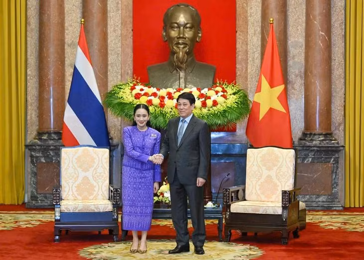 Chủ tịch nước Lương Cường tiếp Thủ tướng Thái Lan Paetongtarn Shinawatra.