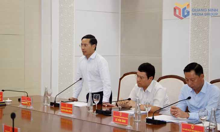 Đồng chí Phạm Đức Ấn, Phó Bí thư Tỉnh ủy, Chủ tịch UBND tỉnh, phát biểu tại hội nghị.