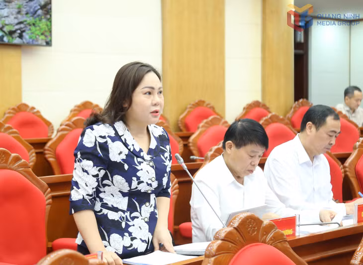 Đồng chí Nguyễn Thị Hiền, Giám đốc Sở Công Thương, phát biểu tại hội nghị.